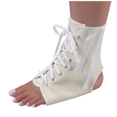 Canvas Ankle Brace With Laces, Beige - Large